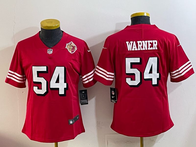 Youth 2025 San Francisco 49ers #54 Warner Red Nike Limited NFL Jersey style 007